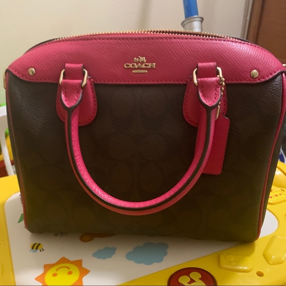 Pink and brown Coach mini bag - Picture 1 of 6